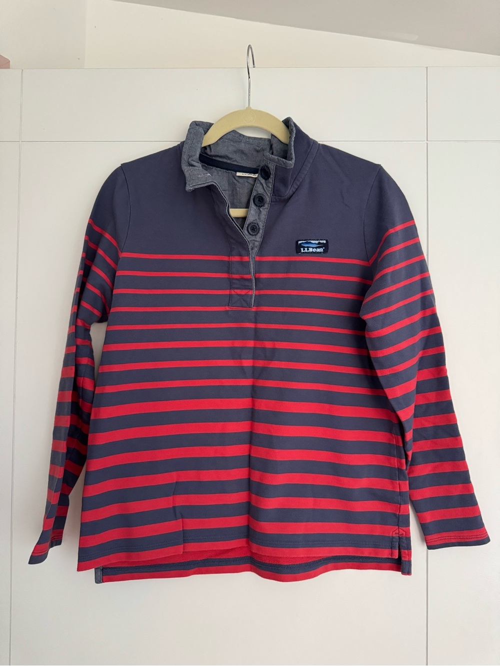 L.L.Bean Navy + Red Vintage Rugby size medium